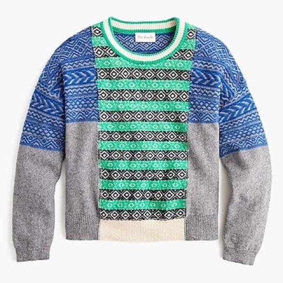 The Reeds x J.Crew Multi Fair Isle Crewneck Sweater Size Medium - Picture 2 of 9